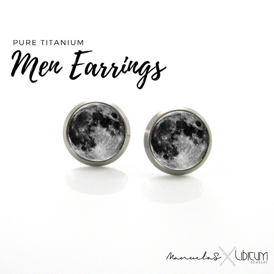 Full moon Men Earrings