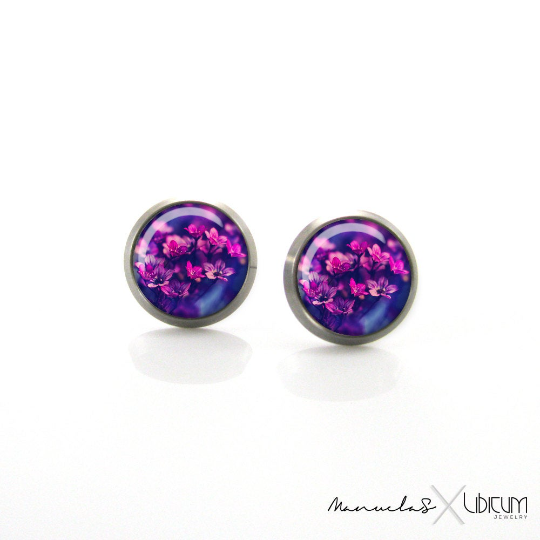 Purple Flowers, Purple Earrings, Earrings for women