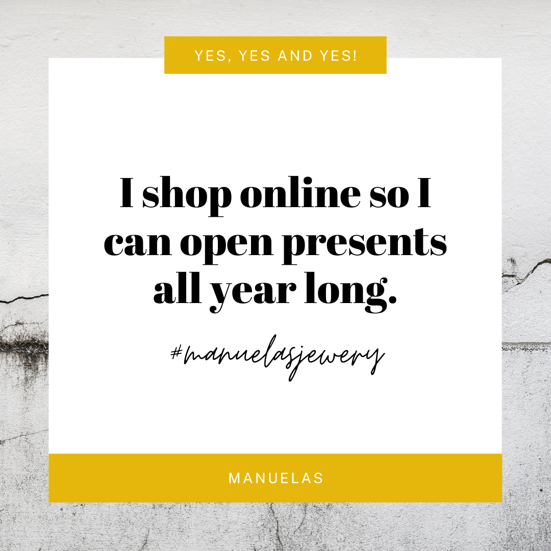 I shop online so I can open presents all year long. ManuelaS Jewelry, ManuelaS Earrings, Titanium jewelry