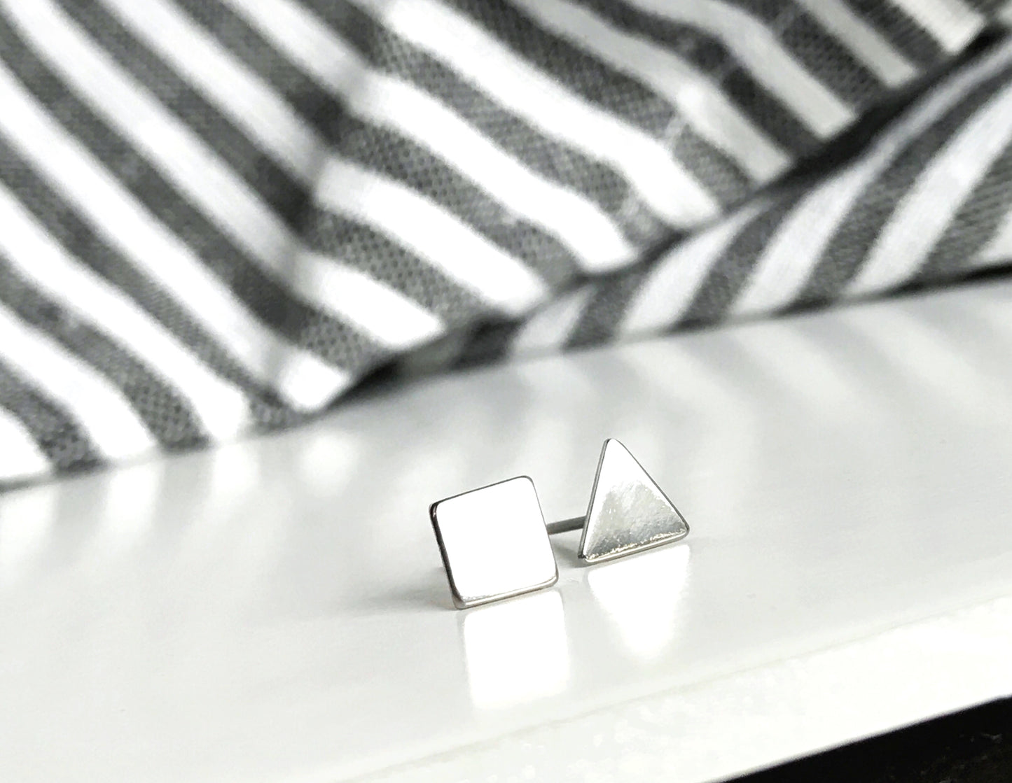 Silver minimalist earrings