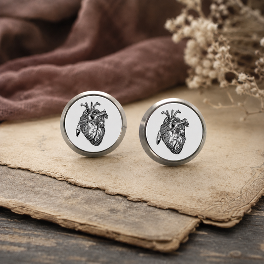 Titanium Heart Stud Earrings – Hypoallergenic