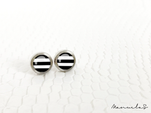 Mini Earrings Black and white