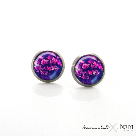 Purple Flowers, Purple Earrings, Earrings for women 
