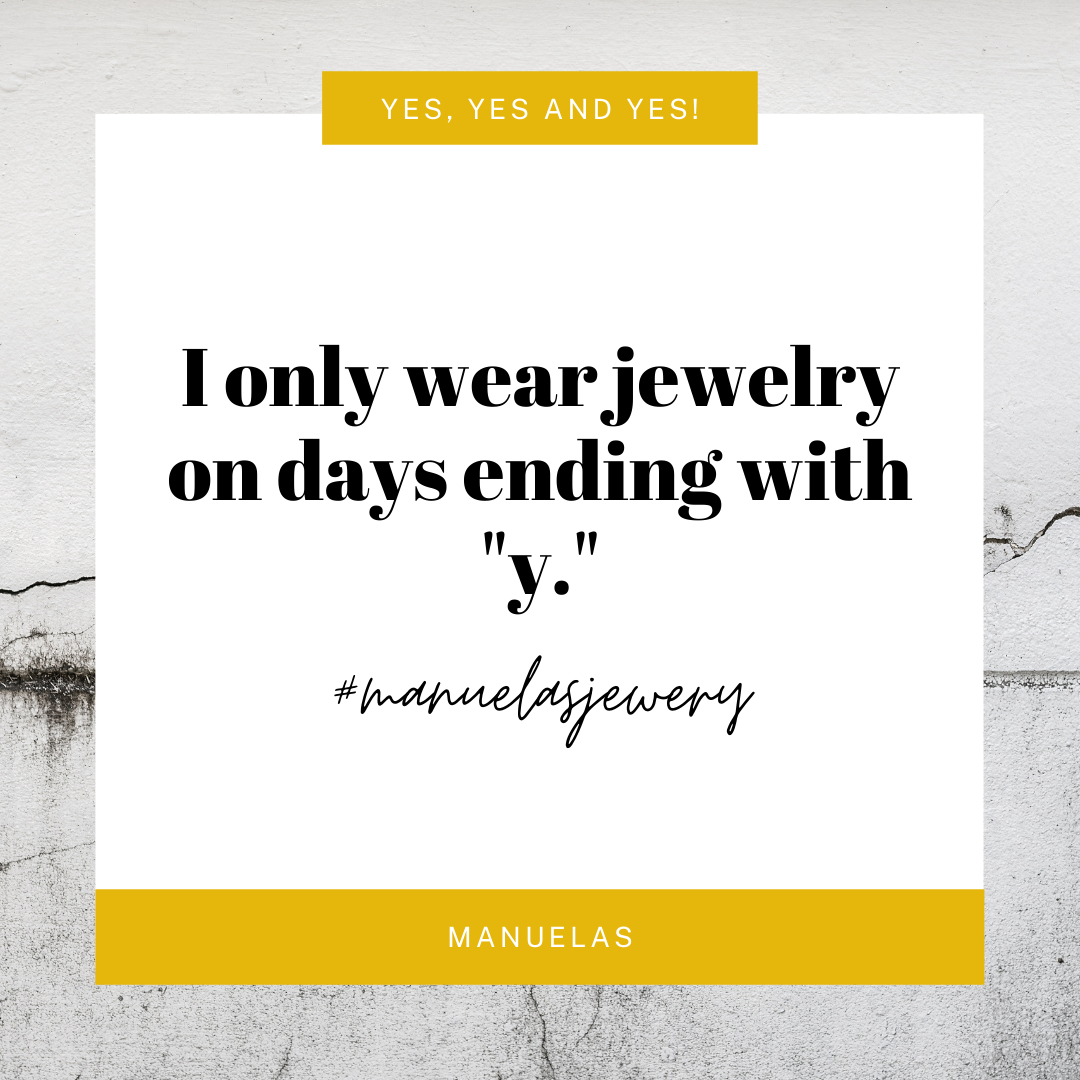 I only wear jewelry on days ending with "y." ManuelaS jewelry, Titanium jewelry, cute jewelry, sensitive skin, studs, hypoallergenic jewelry, nickel free, lead free, men earrings, women earrings, unisex earrings