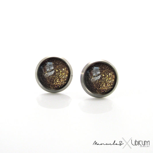 Black with gold Earrings